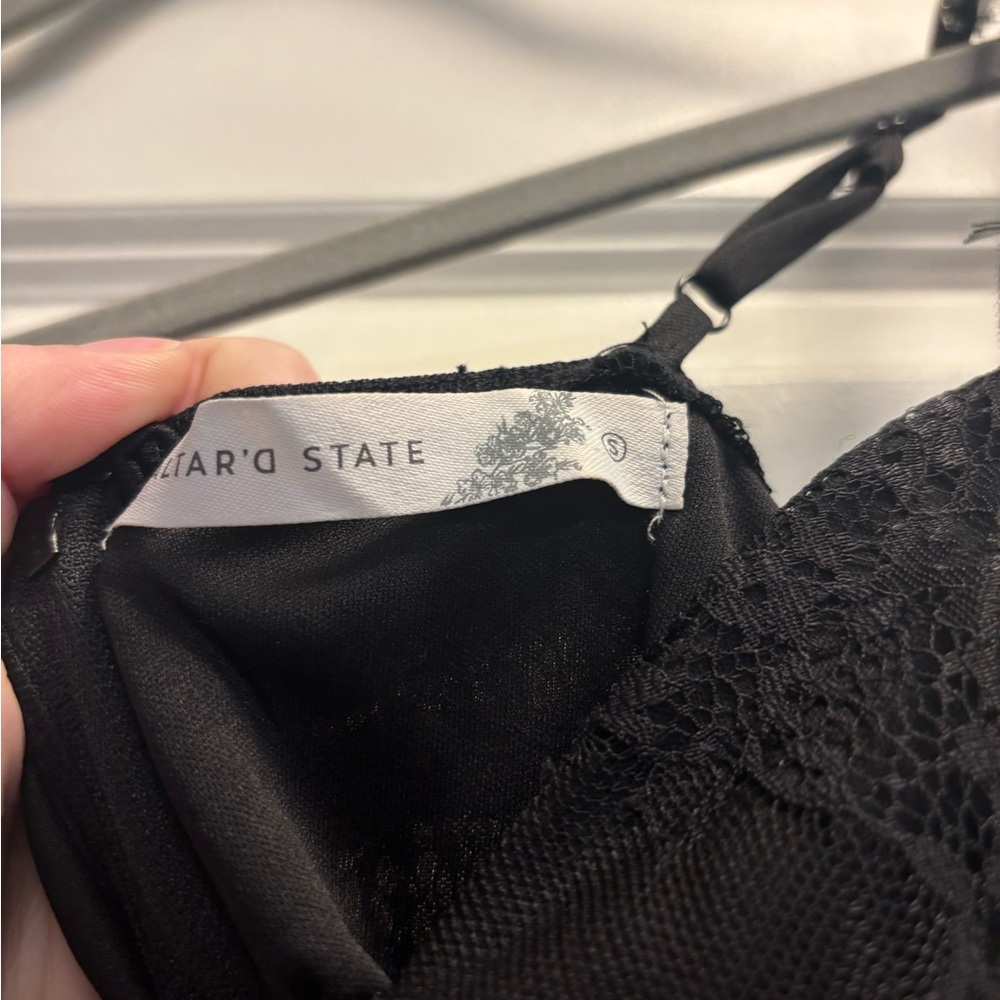 Altar’d State Black Lace Mini Dress with Spaghetti Straps Size Small - Picture 2 of 4